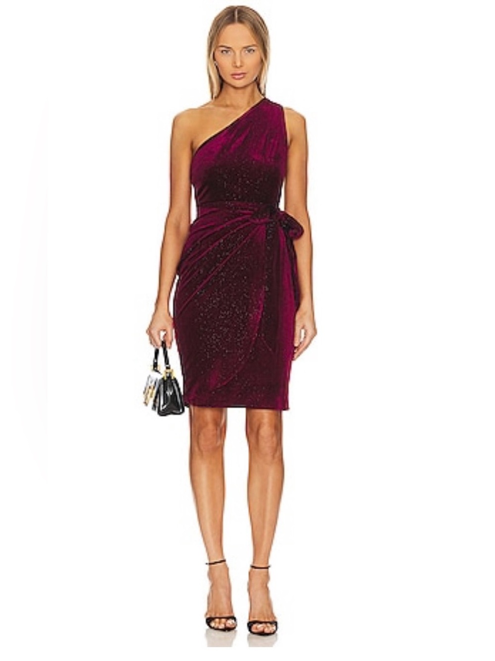 NWT BCBGeneration One-Shoulder Velvet Mini Dress